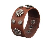GelConnie Punk Leather Cuff Bracelet Adjustable Straps Wrap Bracelets Arm Armor Cuff Gothic Leather Wristbands for Men, Women, Adjustable, Leather, no gemstone