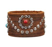 GelConnie Punk Leather Cuff Bracelet Adjustable Straps Wrap Bracelets Arm Armor Cuff Gothic Leather Wristbands for Men, Women, Adjustable, Leather, no gemstone