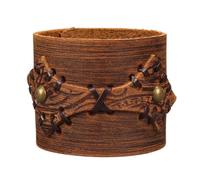 GelConnie Punk Leather Cuff Bracelet Adjustable Straps Wrap Bracelets Arm Armor Cuff Gothic Leather Wristbands for Men, Women, Adjustable, Leather, no gemstone