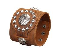 GelConnie Punk Leather Cuff Bracelet Adjustable Straps Wrap Bracelets Arm Armor Cuff Gothic Leather Wristbands for Men, Women, Adjustable, Leather, no gemstone