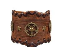 GelConnie Punk Leather Cuff Bracelet Adjustable Straps Wrap Bracelets Arm Armor Cuff Gothic Leather Wristbands for Men, Women, Adjustable, Leather, no gemstone