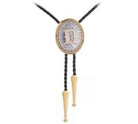 GelConnie Western Ties for Men Gold Bolo Tie Initial Letter A to Z Native American Bola Ties Cowboy Accessories for Men Women, D, Medium