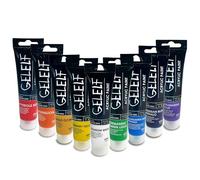 GELELF Acrylic Paints for Gel Plate Printing Perfect Transfer Special Acrylic Paint Sets for Gel Plate Printmaking Supplies 9-Colors,Total 540ml,18-oz (White Color Set)