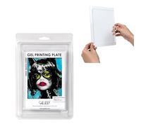 Gelelf Gel Printing Plate Kit - 5" x 7" Gel Plate with Acrylic Stamping Block - The Handle for Easy Lifting & Even Pressing-Press Printmaking Art Set for Beginners, Artists