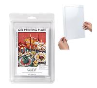Gelelf Gel Printing Plate Kit - 8" x 10" Gel Plate with Acrylic Stamping Block - The Handle for Easy Lifting & Even Pressing-Press Printmaking Art Set for Beginners, Artists