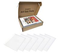 GELELF Gel Printing Plate Set - 8" x 10"| 20.5 x 25.5 cm-6 Pack Reusable Gel Plate Monoprinting Tools, Ideal for Card Making, Journaling,Scrapbooking, Art Classes & Printmaking Workshops