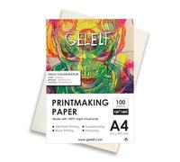 GELELF Printmaking Paper for Artwork (120lb / 180gsm), International A4 (210 x 297mm) Gel Plate Printmaking Paper-Printmaking Supplies Paper for Block Printing, Screen Gel Printing,100 Sheets