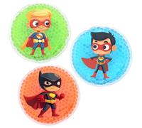 GELEZE 3 x Ice Pack Cold Compress - Reusable Kids Hot or Cold Pad for Bumps, Injuries, First Aid, Pain Relief, Toothache, Headache, Swelling, Warmth - Pack of 3 (Superheros M x 3)