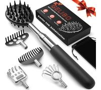 Gelibo Telescoping Back Scratcher with 5Pcs Detachable Heads, Extendable Back Massager Tool with Beautiful Box, Universal All-Scenario Gifts for Dad Men Women Adults Huaband Wife Friend Him Her