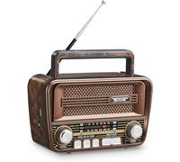 Gelielim Retro Radio AM FM, Portable Shortwave Radios with Best Reception, Bluetooth 5.3 Loud Speaker, Battery Operated Radios Support TF Card/USB, Gifts Idea for Elder, Retros Vintage Decor for Home