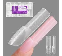 Gelike ec Dual Nail Forms for Builder Gel: Sandwich Design Nail Shapes Nail Extension - for Flawless Gel Extensions - Easy for DIY & Salon 120 Pieces 15 Sizes