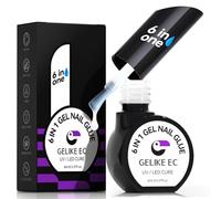 Gelike ec Gel Nail Glue 6 in 1, Milky White Base Coat for French Nail Tips, Press on Nail, Nail Art