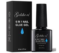Gelike EC Gel Nail Glue UV Light: 6 in 1 Adhesive Gel Nail Polish, Strong Nail Glue For Press On Nails Nails Acrylic Tips, Long Last - Nail Art Gift for Home Salon Beginner DIY