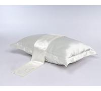 GELIMY 1Pair Soft Silk Feel Pillowcase Satin Pillow Cases Home Bedroom for Hair/Skin Bedding Cushion Covers Bedroom Decor BLUE (White)