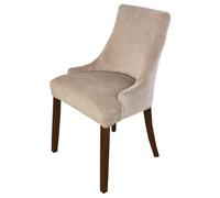 GELIMY Velvet Wingback Chair Slipcover - Premium Stretch Jacquard Armchair Cover - Universal Fit for Dining Room, Living Room, Hotel & Banquet Decoration 2PCS (Light brown)