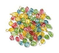 Gelirda 100Pcs Mixed Colour Natural Quartz Gemstone Pendants Crystal Nuggets Dangle Charms for Jewellery Earring Bracelet Necklace Making