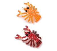 Gelirda 10Pcs Cute 3D Lobster with Copper Wire Charms Glass Seed Bead Animal Charms Ornaments for Jewellery Making Crafts