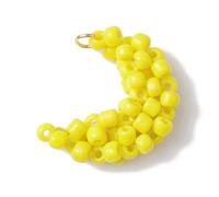 Gelirda 10Pcs Cute Yellow Moon Charms 3D Glass Seed Beaded Charms Handmade Crescent Shape Dangle Pendants for Jewelry Making Necklace Earrings Crafts