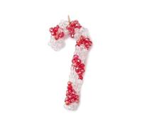 Gelirda 10Pcs Glass Seed Beaded Candy Cane Pendants Christmas Theme Dangle Charms for Jewellery Bracelets Necklaces Making Home Decoration