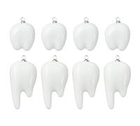 Gelirda 10Pcs Resin White Tooth Pendants Opaque 3D Teeth Dentist Dangle Charms for DIY Necklace Bracelets Jewellery Making
