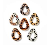 Gelirda 120Pcs Leopard Print Drop Resin Earring Pendants Vintage Boho Style Teardrop Charms for Jewellery Making Crafts