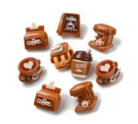 Gelirda 12Pcs Brown Resin Coffee Cup Lapel Pins Mixed Cute Coffee Drink Machine Decorative Brooch for Hat Backpack Decor