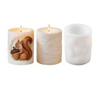 Gelirda 1Pc Silicone 3D Squirrel Holding Acorn Mould for Candles Crafts