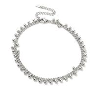 Gelirda 2Pcs Stainless Steel Round Ball Charms Bracelets Silver Colour Twisted Link Chain Anklets for Party Graduation Birthday Jewellery Gift