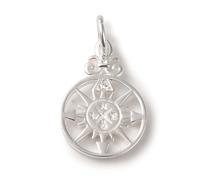 Gelirda 2Pcs Sterling Silver Clear Cubic Zirconia Compass Dangle Charms Crystal Navigation Pendants for Bracelets Earrings Necklace Jewellery Making