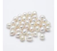 Gelirda 30Pcs Natural Freshwater Pearl Beads Half Drilled White Drop Loose Beads for DIY Earrings Bracelets Necklaces Jewellery Crafts