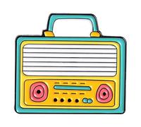 Gelirda 5Pcs Vintage Enamel Retro Tape Lapel Pin Radio Brooches Music Theme Badge Pin for Handbag Backpack Decoration Jewellery Gift