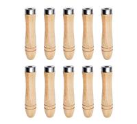 Gelishan 10Pcs Safety Wooden File Handle for Replacement Durable File Cutting Handle Craft with Strong Metal Collars File Handle for Woodworking Carpenter Tool Maintenance