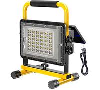 GELISURE 200W 10000LM LED Construction Site Lights Floodlight, Rechargeable Portable Work Flood Lights Black, 130 LEDs, with Remote Control, 24000mAh Battery, IP65 Waterproof Work Lamp for