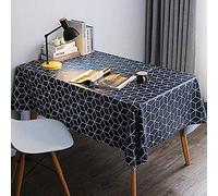 GELISURE Rectangular Table Cloths Waterproof Tablecloths Pvc Thick and Soft Wipeable Washable Table Cloth for Dining Kitchen Party Table Covers Navy Blue 130x190cm