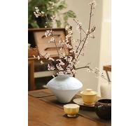 GeLive Matte White Ceramic Vase, Vintage Pottery Jar Rustic Vase, Table Centerpiece Flower Vase Waterproof for Fresh Dried Plants, Handmade Porcelain Vase, Farmhouse Wabi Sabi Art Home Decor