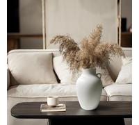 GeLive Rustic White Ceramic Vase with Handles 10 Inch Heavy Porcelain Centerpiece Vase Handmade Flower Jar Waterproof Jug for Fresh Long Stem Branch Artificial Plants Home Decor