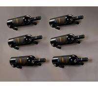 GeLive Wine Pegs Wall Mounted Vino Pins for Wine Bottles Holder Display on Wood Surface Concrete Wall Stylish Wine Rack Modern Wall Wine Storage Aluminum Alloy Black, Set of 6