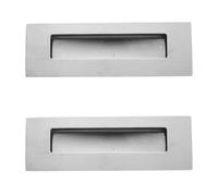 GelldG 2 Pack Flush Mount Door Pull, Matte Silver Stainless Steel Drawer Knob, Recessed Flush Door Handles, Stainless Steel Pocket Door Handle, for Pocket Door Closet Door Barn Door