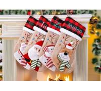GELLEDI Custom Name Christmas Stockings - Personalized Embroidered Xmas Stockings, 18" Large Knitted Hanging Stocking Gift for Kids, Perfect for Holiday Family Celebrations (1, Xmas Snowy)