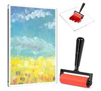 Gelli Plate Printing Kit, 8" x 10" Reusable Gelli Plate with Rubber Brayer Roller, Gel Plates for Artists & Crafters Mixed Media Art Monoprinting Printmaking, Art Supplies for Home Classroom Crafts