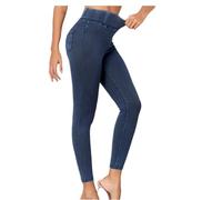 Gellmall Denim Look Leggings Women's High Waist Jeggings Elastic Jeans Women Long Skinny Trousers Treggings Yoga Trousers Fitness Trousers S-XL, blue, S