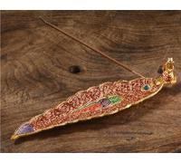 GELLON Aluminium Incense Holder & ash Catcher agarbatti Stand Featuring Ganesh Figurine (9x2 inch, Gold) (Pack of 1, Royal Copper Finsih)