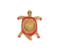 GELLON Shri Yantra Kachua for Good Luck - Turtle Laxmi Pyramid in Metal - Yantram for Success, Temple, Prosperity, Vastu, Wealth, Decorative Showpiece in Red Color (Pack of 1, Red)
