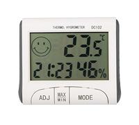 Gellvann LCD Room Thermometer Mini LCD Digital Indoor Thermometer Hygrometer Temperature Humidity Meter Clock Desk Weather Station with Magnetic Stand