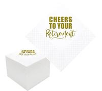 Geloar Retirement Cocktail Napkins, 100 Pack Gold Cheers To Your Retirement Napkins Disposable Paper Luncheon Officially Happy Retirement Napkin for Retirement Party Decorations | 2-Ply, 5x5 Inches