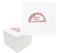 Geloar Taco Bout Love Cocktail Napkins, 100 Pack Taco Bout Love Paper Napkins in Bulk for Fiesta Themed Engagement Wedding Bachelorette Party to Celebrate a Nacho Average Couple | 2-Ply, 5x5 Inches