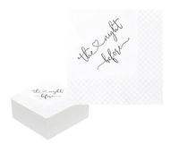 Geloar The Night Before Rehearsal Dinner Cocktail Napkins, The Night Before Party Supplies Paper Napkins in Bulk for Rehearsal Dinner Wedding Beverage Table Decor 2-Ply, 5x5 Inches (50, Black)