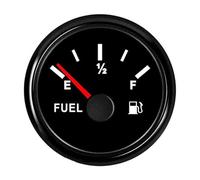 Geloo Car Digital Fuel Level Gauge 52mm 0~190 ohm E-1/2-F for Motorcycle Car Boat 12V 24V with Red Backlight IP67 Waterproof (BN)