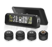 Geloo TPMS Solar Tyre Pressure Control System Universal Tire Pressure Monitoring with 5 Alarm Modes Tyre Pressure with External Tyre Pressure Sensor 22-87 PSI for Car, SUV