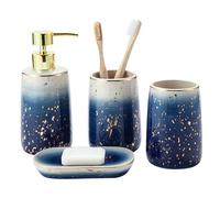 Gelory 4-Piece Ceramic Bathroom Accessories Set Marble Countertop Organiser